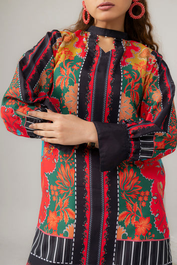 02 Pcs Bana Dora Printed Shalwar Kameez