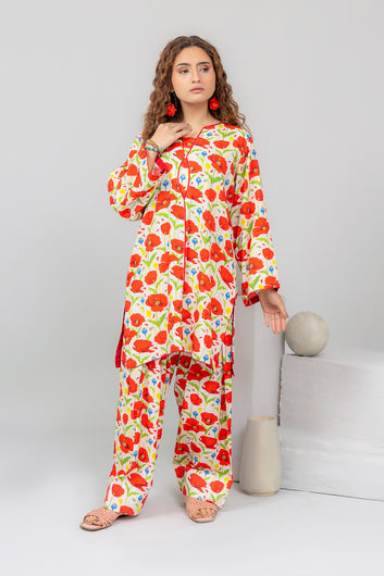 02 Pcs Linen Printed Shalwar Kameez