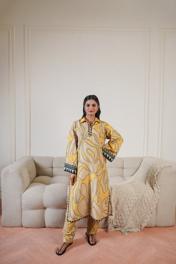 02 Pcs Bana Dora Printed Shalwar Kameez